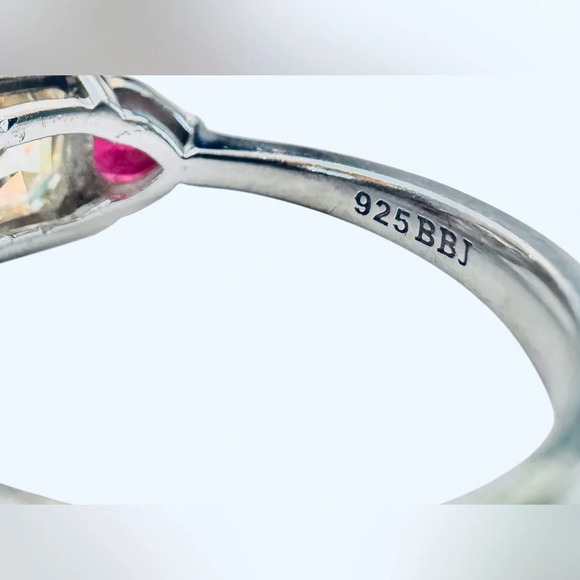 Vintage Strontium Titanate / Mahaleo Ruby Sterling Silver Jewelry Set - Picture 7 of 10